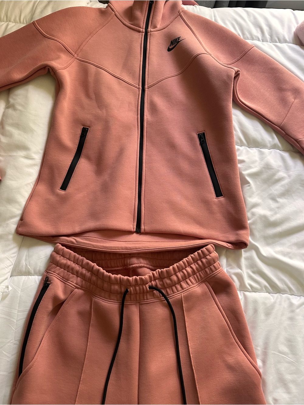 Nike Dusty Rose Zip Hoodie and Jogger Set. Nike Tech